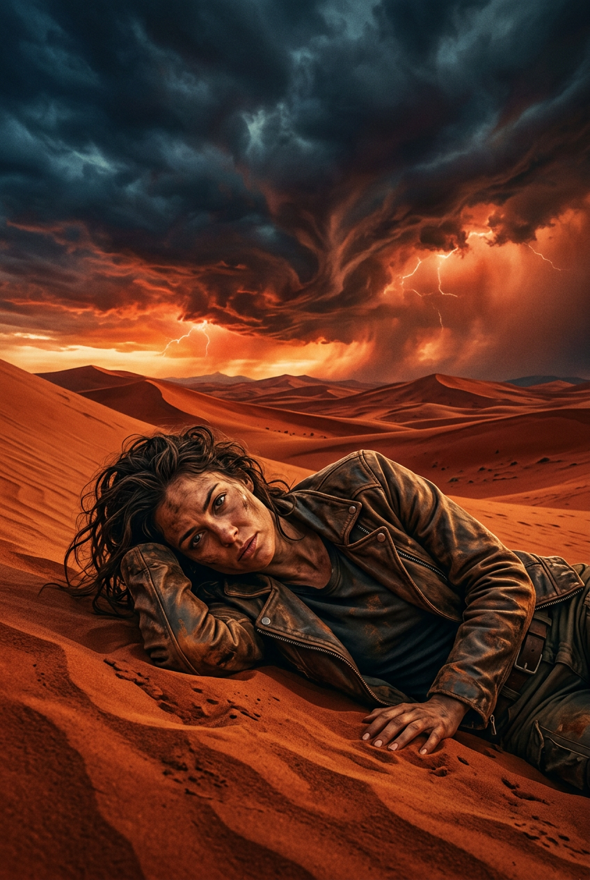 Generated sample poster for the invented film Red Dune
